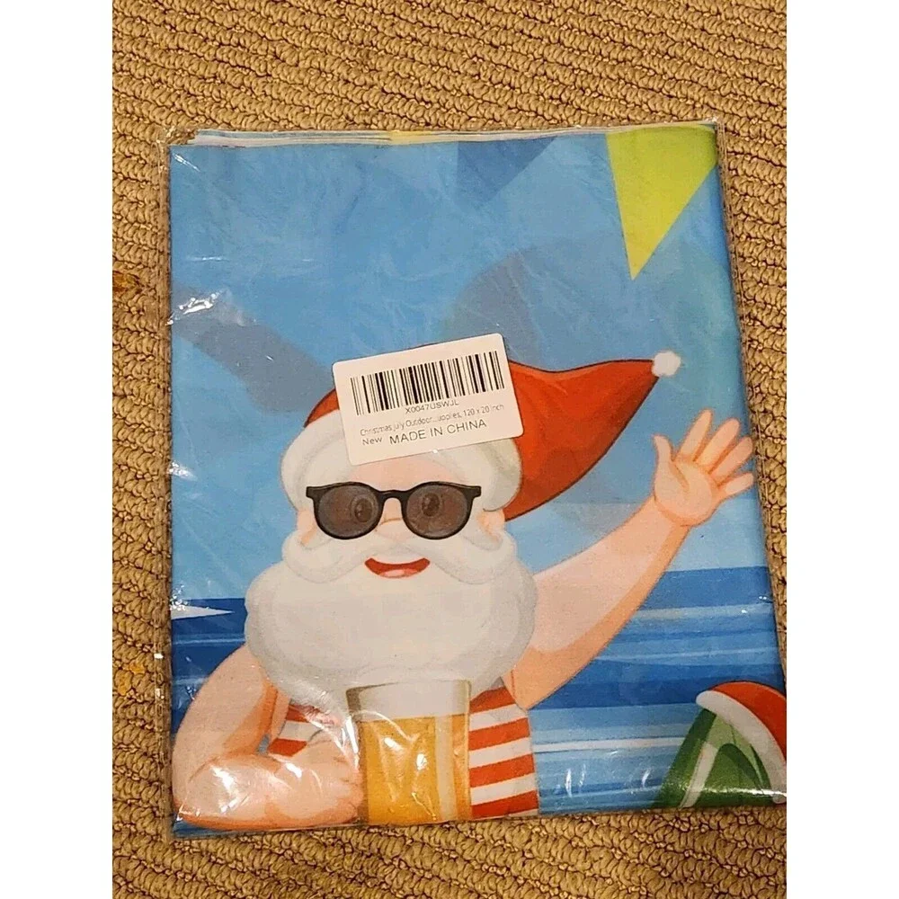 Christmas In July Outdoor Beach Theme Background 120x20 Inches
